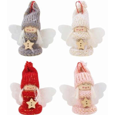 Anděl Přerov Anděl s dřevěnou hvězdou na zavěšení, různé barvy, 1 ks, 7,5 cm – Sleviste.cz