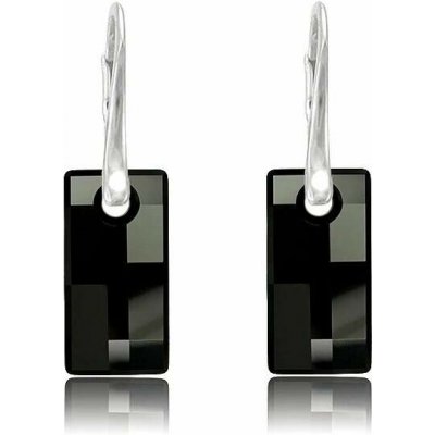 Swarovski Elements Urban krystal 20 mm Stříbrné náušnice visací černé obdélníky 31278.5 – Hledejceny.cz