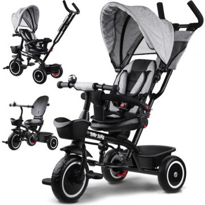 Tiny Bike 3v1 se stříškou šedá – Zboží Dáma