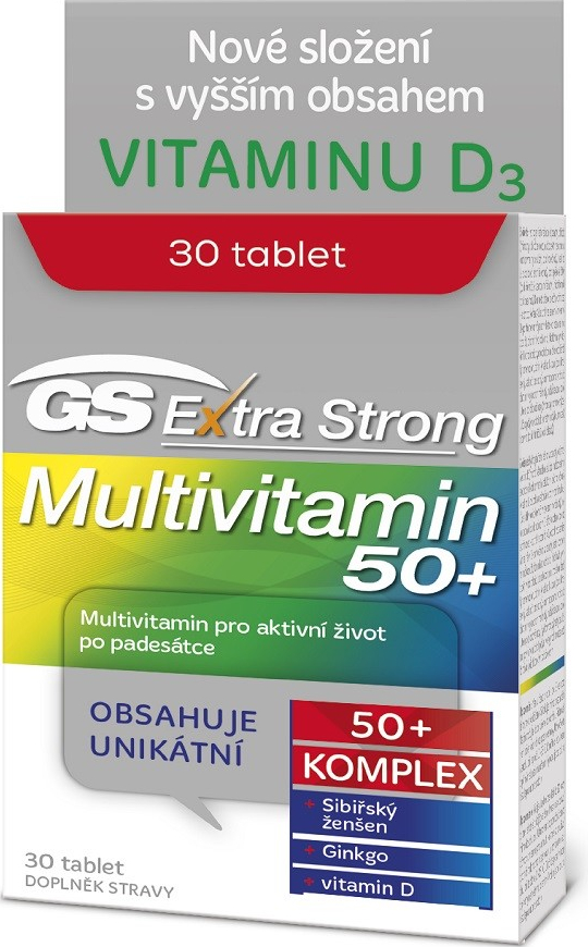 GS Extra Strong Multivitamin 50+ 30 tablet od 170 Kč - Heureka.cz