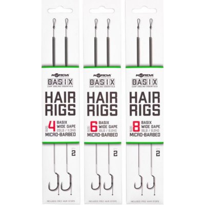 Korda Návazec Basix Hair Rigs Wide Gape vel.6B 18 lbs 2 ks – HobbyKompas.cz