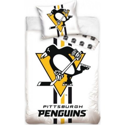 TipTrade povlečení NHL Pittsburgh Penguins bílé bavlna perkál 140x200 70x90 – Zboží Mobilmania