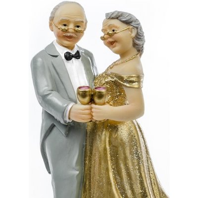 PartyDeco Svatební figurka Zlatá svatba – Zboží Dáma