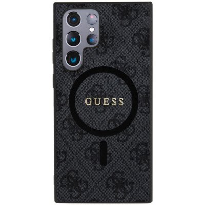 Guess PU Leather 4G Colored Ring MagSafe Samsung Galaxy S24 Ultra černé