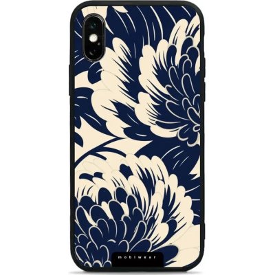 Mobiwear Glossy - Apple iPhone X / XS - GA40G Modré a béžové květy – Zboží Mobilmania