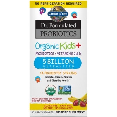 Garden of life Dr. Formulated organická probiotika pro děti, jahoda a banán, 30 rostlinných kapslí