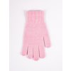 YO rukavice prstové RED0018K růžové lurex