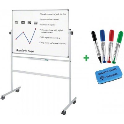 Supraviz 16312 mobilní otočná oboustranná magnetická tabule 180 x 120 cm – Zboží Mobilmania