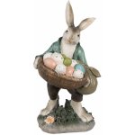 Dekorace králíček v zeleném kabátě s košem vajíček 18*16*32 cm – Hledejceny.cz