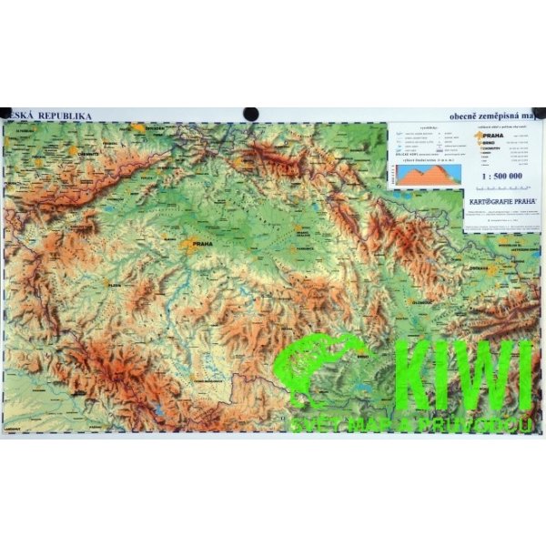 nástěnná mapa ČR 1:500 t. - fyzická, lišta, 100x63 cm od 251 Kč - Heureka.cz