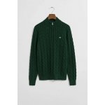 Gant Cotton Cable Half Zip Tartan Green – Zboží Dáma