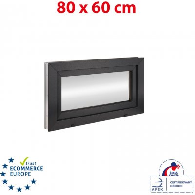 Okna Hned Plastové okno 80x60 cm antracit/bílá sklopné – Hledejceny.cz