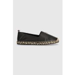 Tommy Hilfiger TH LEATHER FLAT ESPADRILLE černá FW0FW07720 – Zboží Dáma