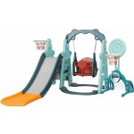 EMP Plastová věžová skluzavka s houpačkou a dvěma košíky zelená 180 x 190 x 123 cm – Zboží Dáma