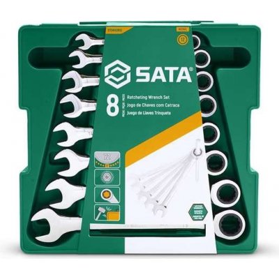 SATA Tools SATA ST08008SJ Očkoploché ráčnové klíče 8 ÷ 19 mm (Sada 8 dílů)