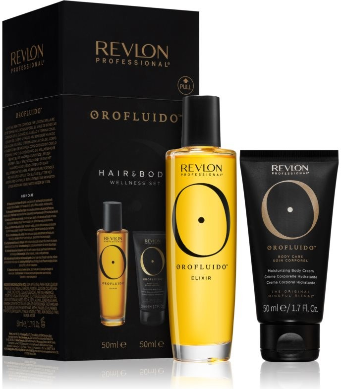Orofluido Beauty Elixir vyživující olej na vlasy 50 ml + Body Care tělové mléko 50 ml dárková sada