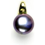 Čištín Zlatý přívěsek přírodní černá perla 7 mm žluté zlato P 1104 – Zboží Dáma