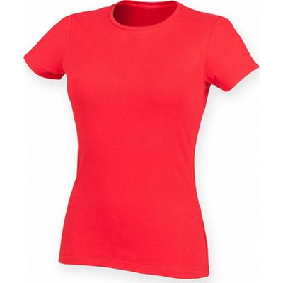 Skin Fit Women Dámské mírně prodloužené strečové triko červená výrazná