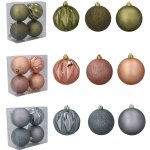 Pro-Tech shop Sada 4 vánočních koulí 8cm olivová / měděná / grafitová mix vzorů 69506 – Hledejceny.cz