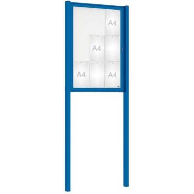 PROCITY Venkovní elegantní vitrína Tradition, 9 x A4, včetně sloupků, modrá | Zboží Auto