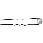 Vlnitá vlásenka se stříbrnou perličkou Eurostil Professional - 6 cm, černá - 6 ks (03209/50) – Zboží Mobilmania