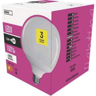 Emos LED žárovka Classic Globe 18W E27 Neutrální bílá