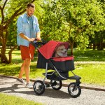 PawHut Kočárek pro psy Cat Buggy Pet Stroller se 3 koly Skládací Dogs Cat Oxford 109,5 x 54,5 x 106,5 cm – Zboží Dáma