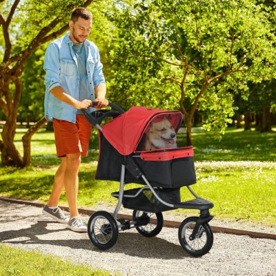 PawHut Kočárek pro psy Cat Buggy Pet Stroller se 3 koly Skládací Dogs Cat Oxford 109,5 x 54,5 x 106,5 cm – Zboží Dáma