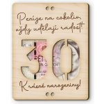 Dřevěná obálka na peníze - Krásné narozeniny 30 – Zboží Dáma