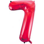 Fóliový balónek číslo 7 červený 88 cm