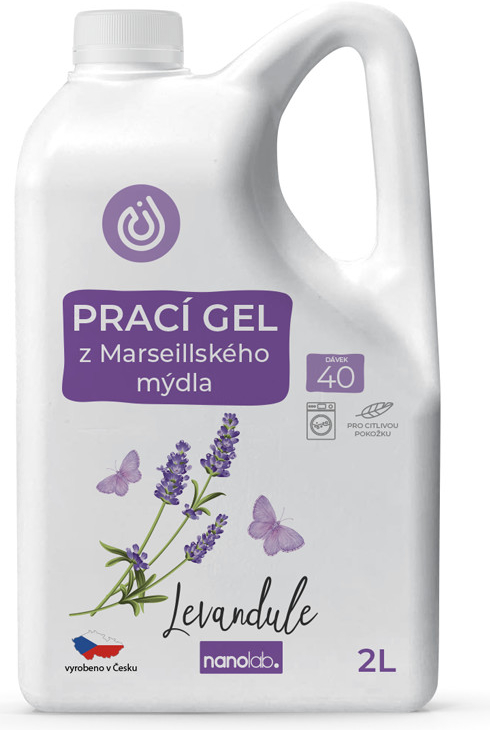 Nanolab Prací gel z Marseillského mýdla pro citlivou pokožku Levandule 2 l