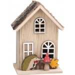 ANDĚL Dřevěný domeček s ježečkem 9 x 7 x 12,5 cm – Hledejceny.cz