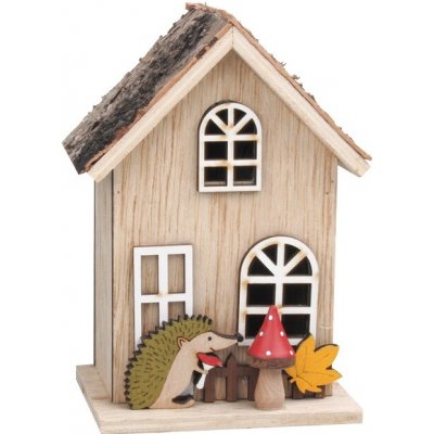 ANDĚL Dřevěný domeček s ježečkem 9 x 7 x 12,5 cm – Hledejceny.cz