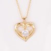 Náhrdelník Drahokamia Zlatý náhrdelník s dvojitým srdcem a zirkony 239/MOD Bílý