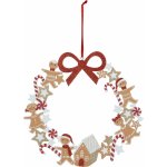 Atmosphera Dřevěný vánoční věnec s perníčky, Ø 33 cm vícebarevná – Hledejceny.cz