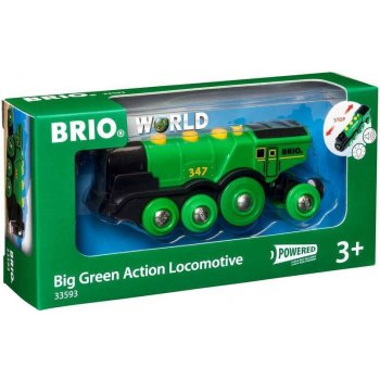 Mohutná elektrická zelená lokomotiva se světly Brio