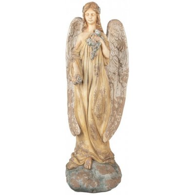 Béžová antik dekorace socha anděl Angel Vintage - 28*22*71 cm - Clayre & Eef – Hledejceny.cz