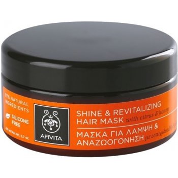 Apivita Propoline Citrus & Honey revitalizační maska na vlasy pro obnovu lesku Dermatologically Tested 200 ml