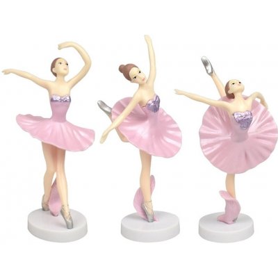 Plastová figurka baletky na dort - růžová