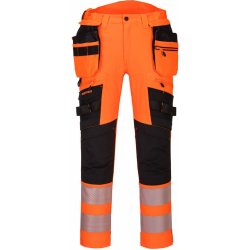 Portwest Kapesní kalhoty DX4 Hi-Vis s kapsou na zip oranžová-černá