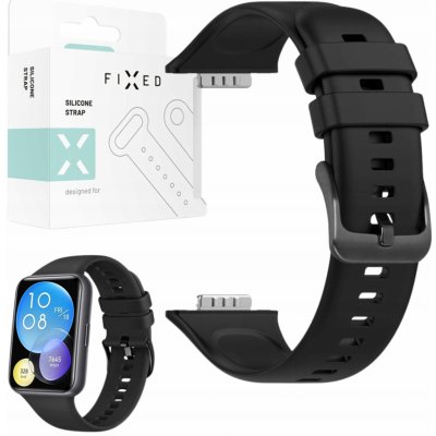 FIXED Silicone Strap pro Huawei Watch FIT2, černý FIXSSTB-1055-BK
