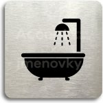 ACCEPT Piktogram koupelna - stříbrná tabulka - černý tisk bez rámečku – Zboží Mobilmania