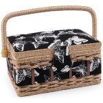 Kazeta / košík na šití čalouněný, střední, 14 černá motýl (bal. 1) – Zboží Dáma