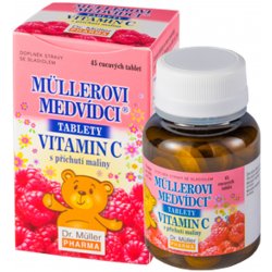 DR. MÜLLER Müllerovi medvídci s vitaminem C s příchutí maliny 45 tablet