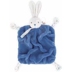 Kaloo plyšový zajíček mazlíček Plume Doudou Rabbit Ocean Blue modrý 20 cm pro miminka v dárkovém balení