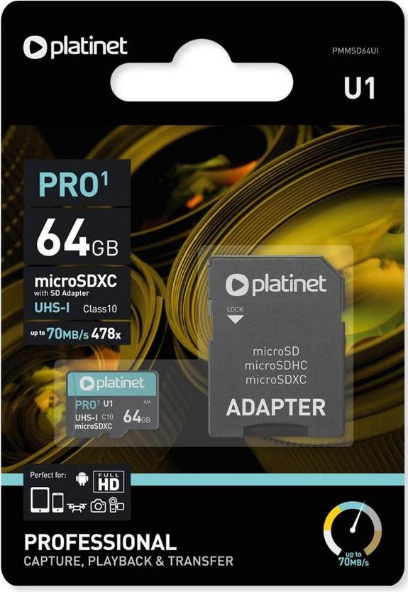 PLATINET microSDXC 64 GB class10 43998