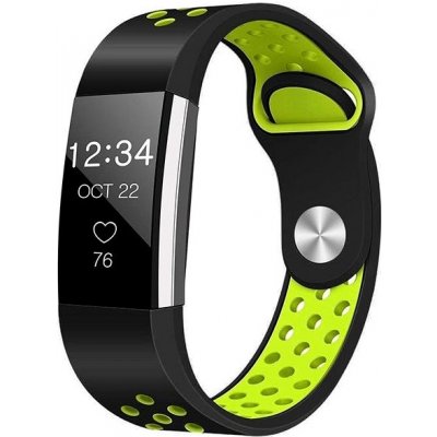 BStrap Silicone Sport pro Fitbit Charge 2 black, green, velikost L STRFB0325 – Zboží Mobilmania