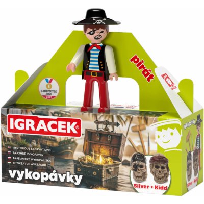 EFKO Igráček Pirát figurka s vykopávkami lebek Silvera a Kidda – Zboží Dáma