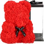 Medvídek z růží 40 cm, červený SPRINGOS ROSE BEAR – Zboží Dáma