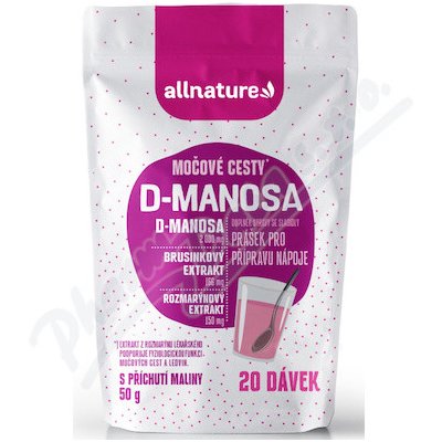 Allnature D-Manosa brusink.extraktem př.malina 50 g – Zbozi.Blesk.cz